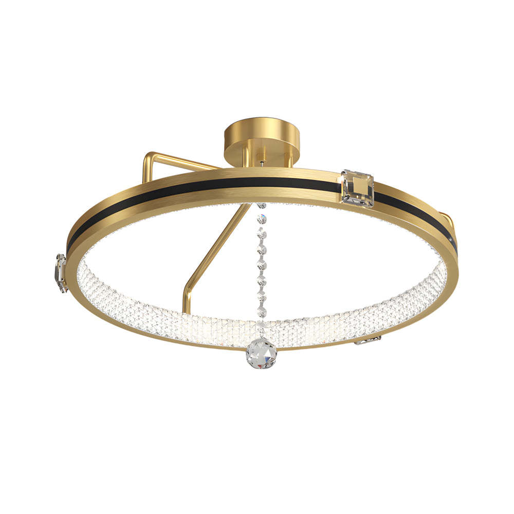 Ring Crystal Glass Ball Modern Ceiling Light