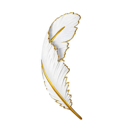 Modern Art Decorative Resin Feather LED Strip Dimmable White Wall Sconces-Lighom