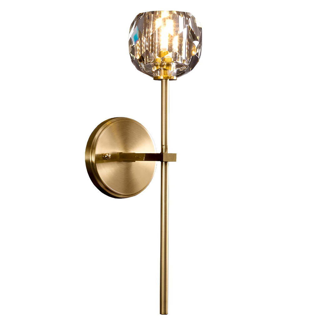 Ball-shaped LED Crystal Gold Postmodern Plug in Sconce Lighting Wall Lamp-Lighom