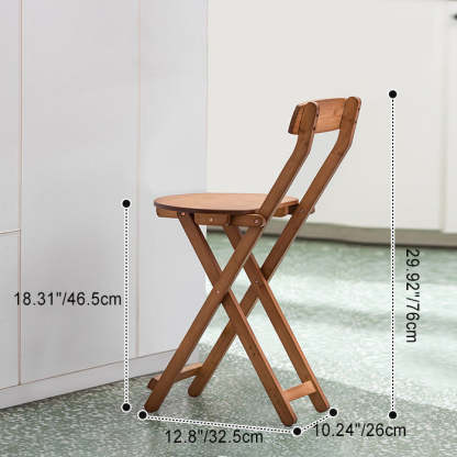 Retro Round Foldable Wood Bar Stool — Teal