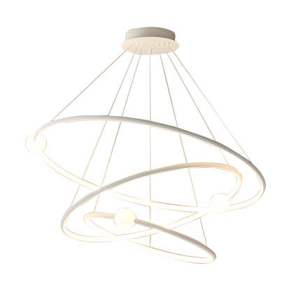 White Black Circular Dimmable LED Ring Chandelier