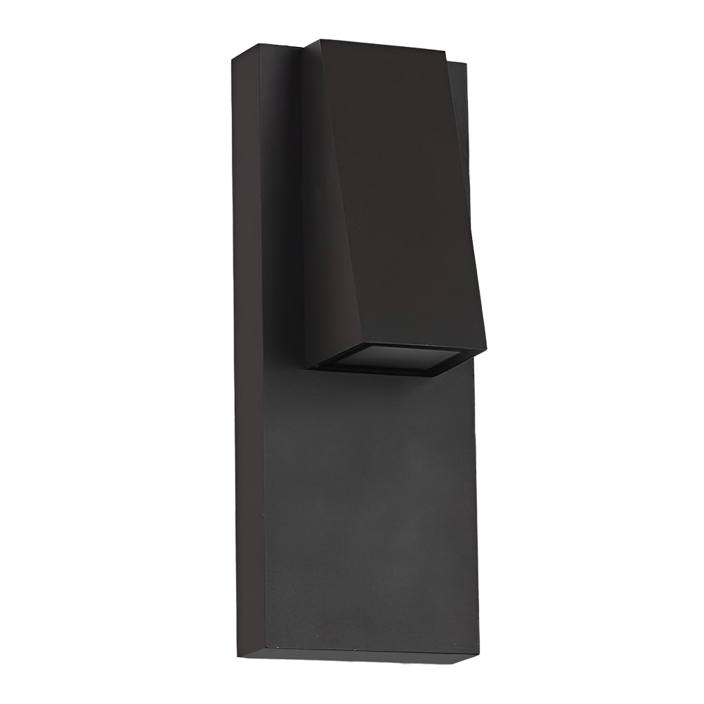 Rectangle Waterproof LED Black Modern Outdoor Wall Lamp Wall Light Fixture-Lighom