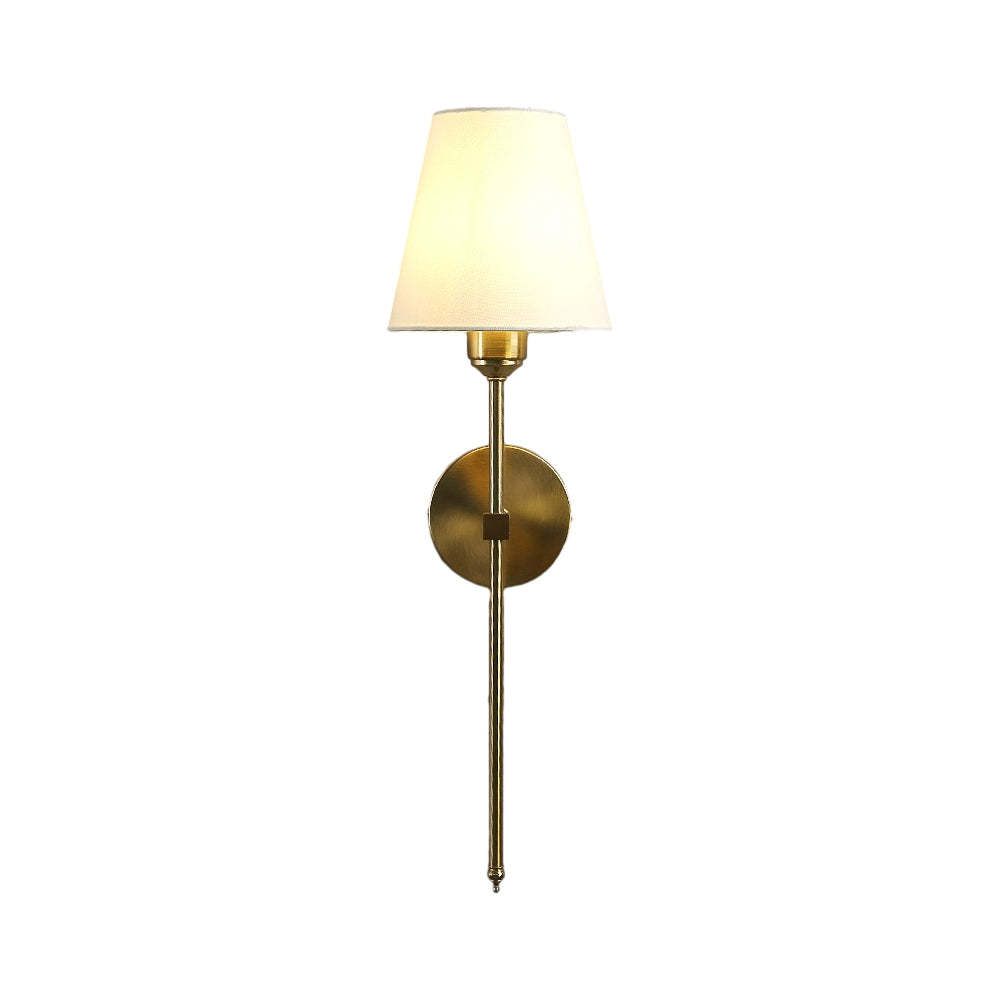 Modern Black Gold Linen Shade Wall Sconce