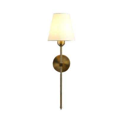 Modern Black Gold Linen Shade Wall Sconce