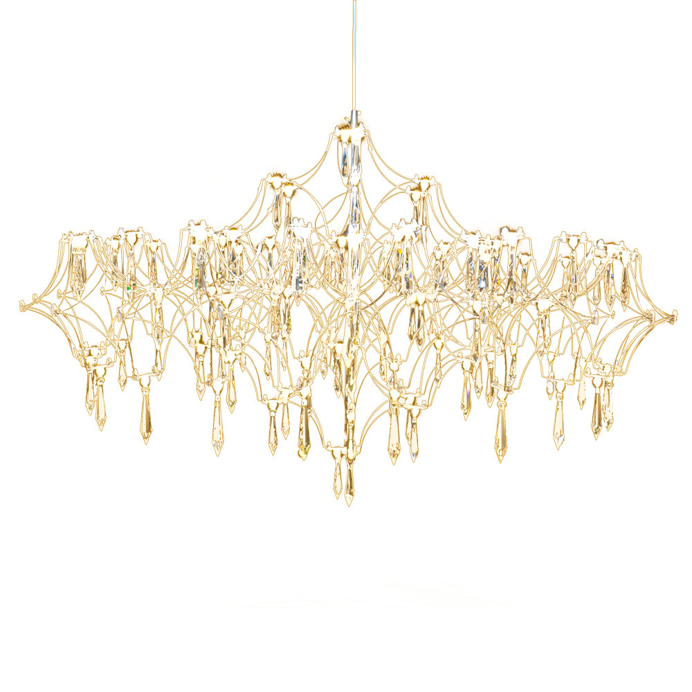Stainless Steel Crystal Raindrop LED Italian Chandelier