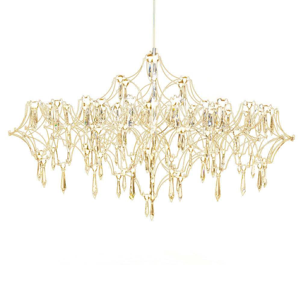 Stainless Steel Crystal Raindrop LED Italian Chandelier