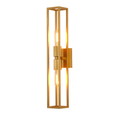 Simple Metal Frame Glass Shade American Style Wall Sconce Lighting-Lighom