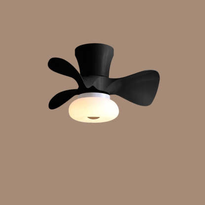 Nordic Macaron Metal LED Semi-Flush Ceiling Fan Light