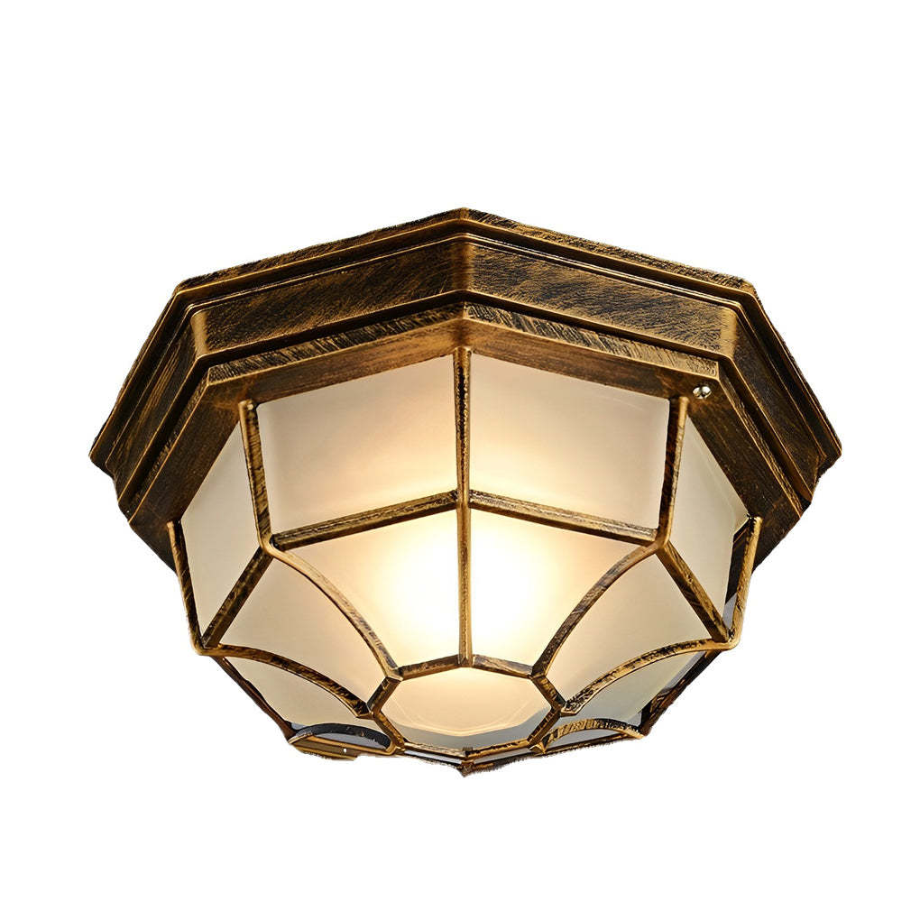 Outdoor Waterproof Aluminum Glass LED European Ceiling Light