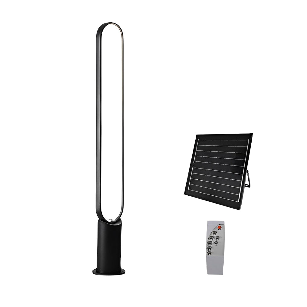 Waterproof Long Strip Aluminum LED Black Modern Solar Pathway Lights-Lighom