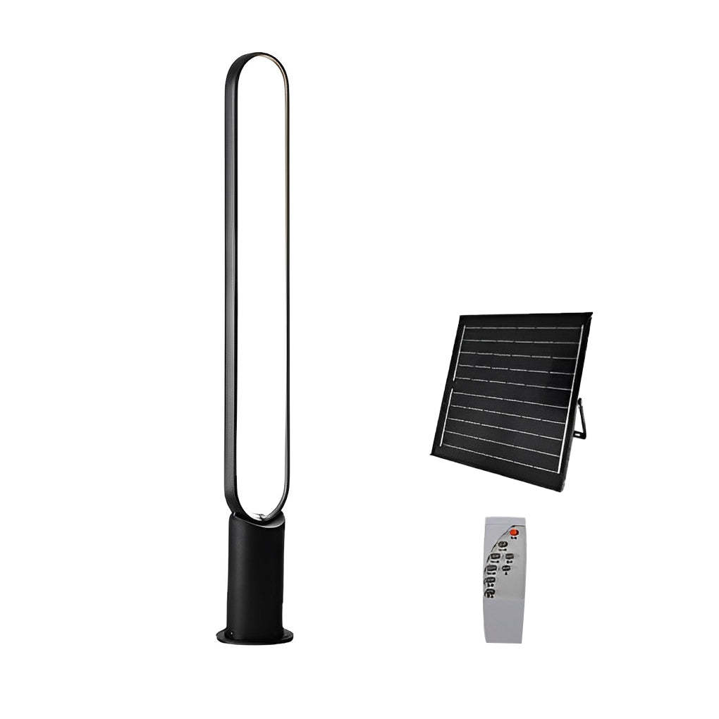 Waterproof Long Strip Aluminum LED Black Modern Solar Pathway Lights-Lighom