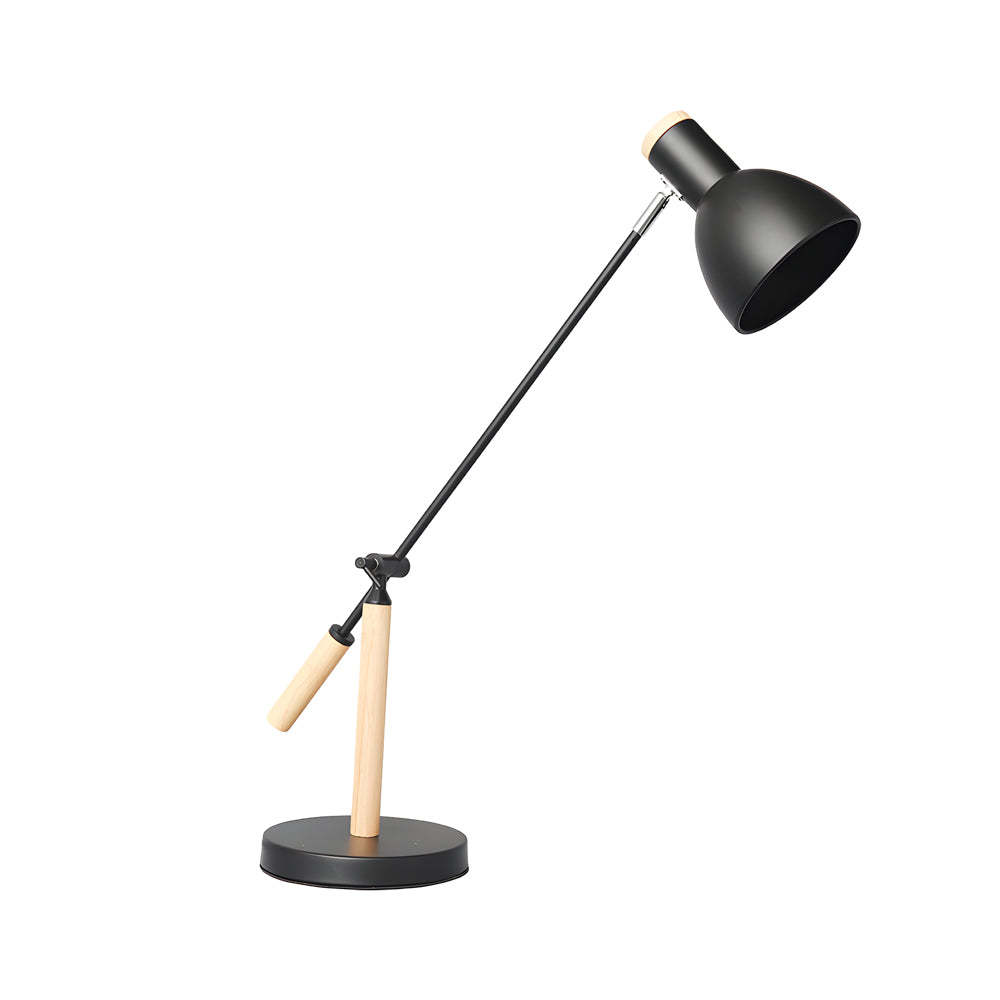 Adjustable Rotatable Wood and Metal Reading Desk Lamp for Modern Spaces-Lighom