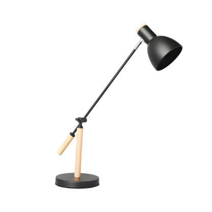 Adjustable Rotatable Wood and Metal Reading Desk Lamp for Modern Spaces-Lighom
