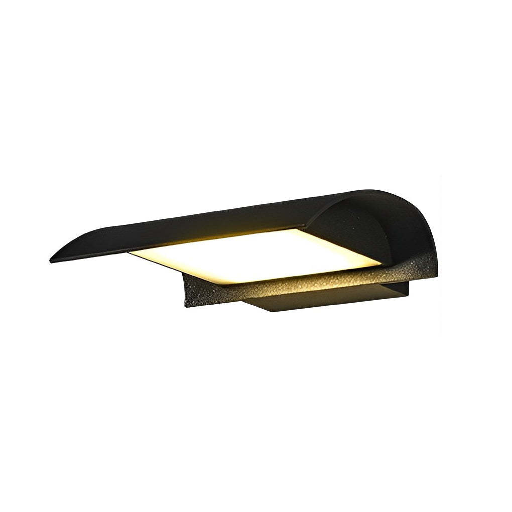Curved Outdoor Waterproof LED Black Modern Minimalist Wall Lamp Exterior Lighting-Lighom