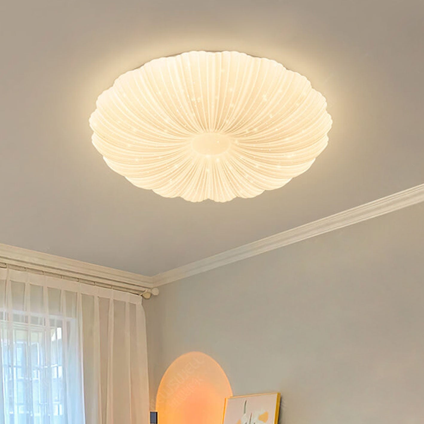 Minimalist Shell Acrylic Round LED Flush Mount Light