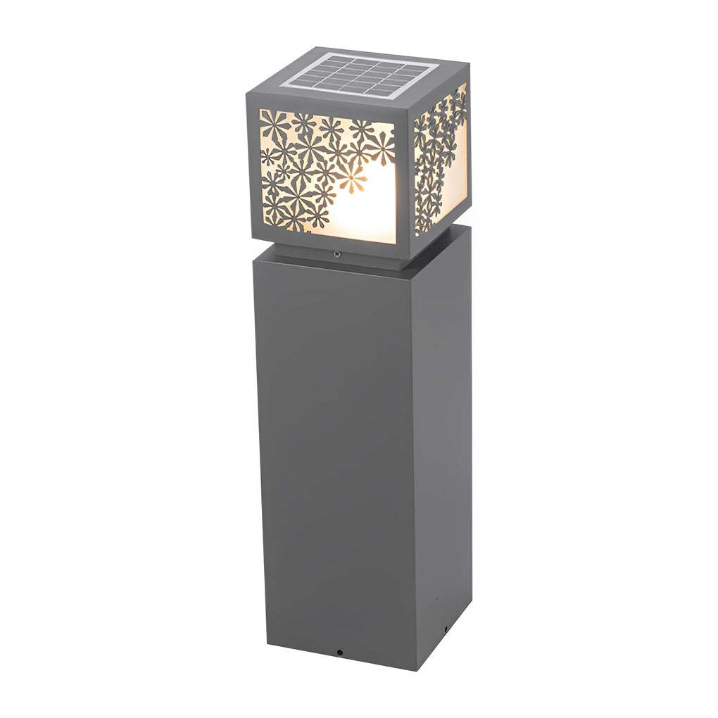 Snowflakes Decor LED Waterproof Black Modern Solar Outdoor Lawn Lamp-Lighom