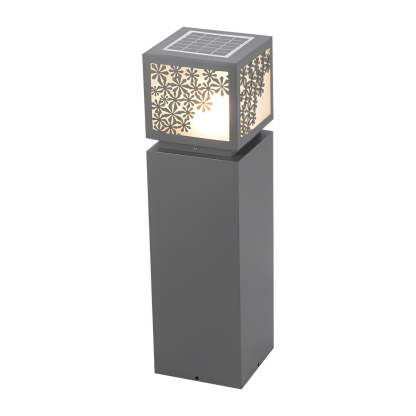 Snowflakes Decor LED Waterproof Black Modern Solar Outdoor Lawn Lamp-Lighom