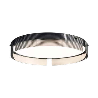 Round Black Stripe Glass LED Flush Mount Light