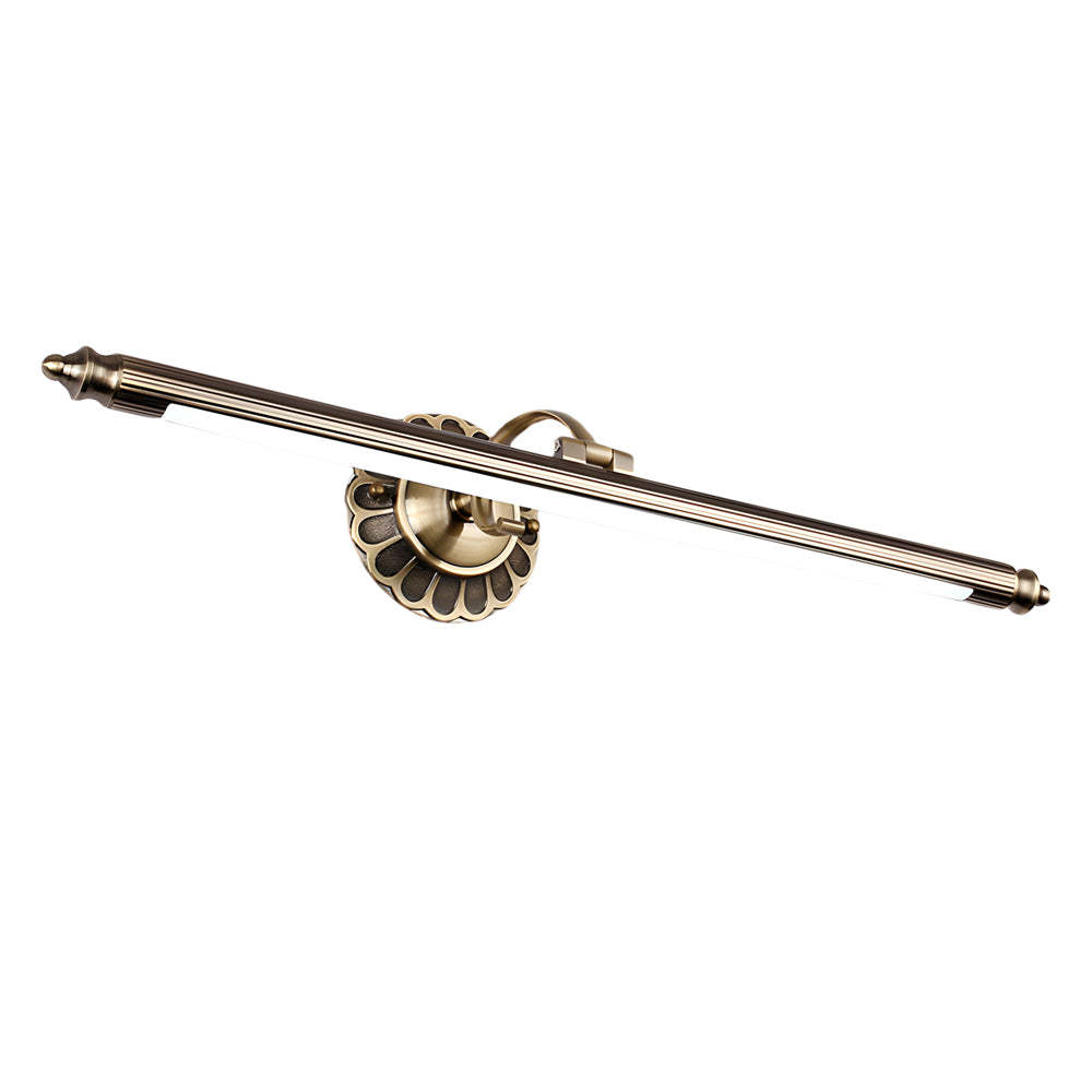 Retro Cylinder LED Bathroom Vanity Light with Flower Accents in Bronze Finish-Lighom