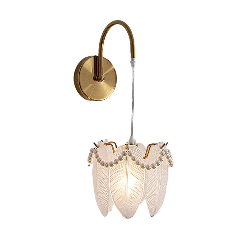 Glass Leaves Feathers Three Step Dimming Nordic Creative Wall Lights Fixture-Lighom