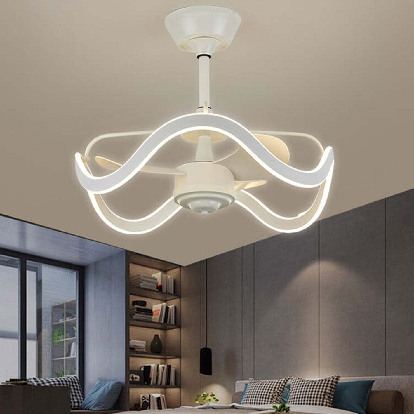 Modern Circular Silent Inverter Ceiling Fan Light
