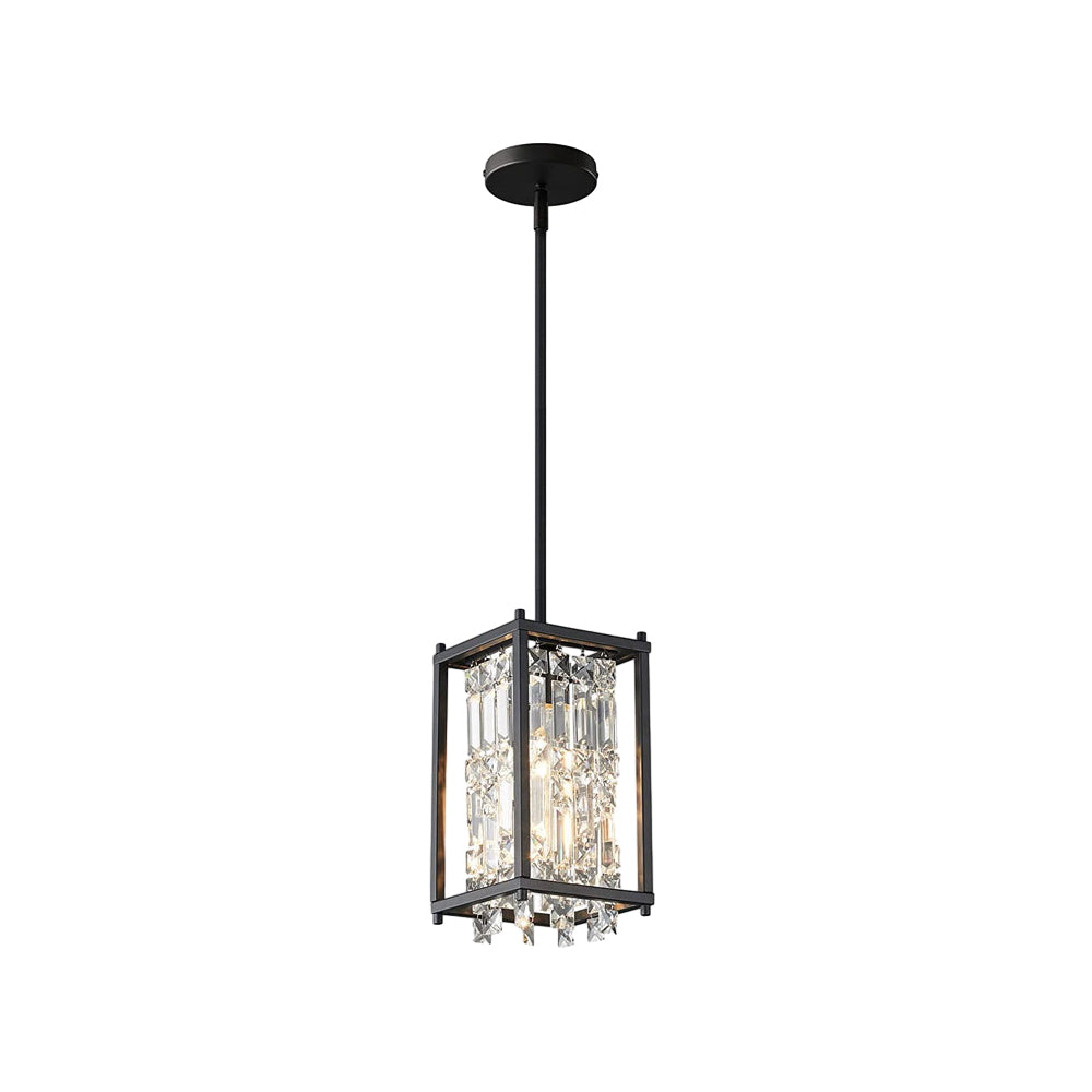 Round Iron Frame Crystal Modern Chandelier