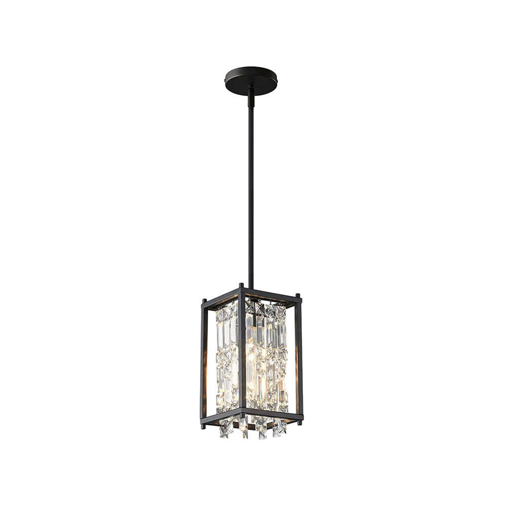 Round Iron Frame Crystal Modern Chandelier
