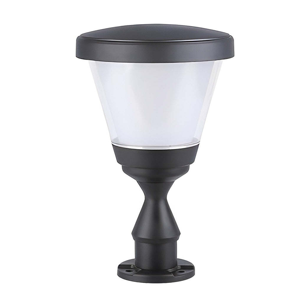 Black LED Modern Solar Fence Post Cap Light