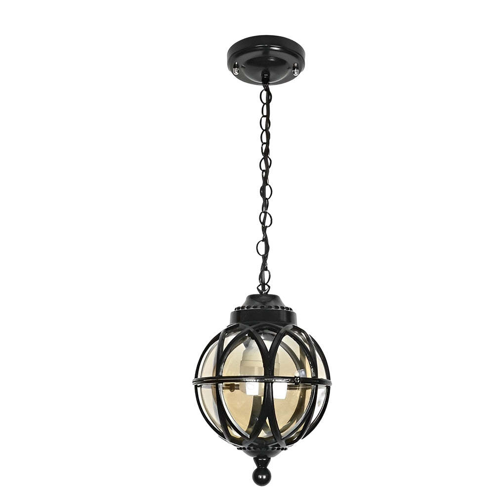 European-style Retro Pendant Aluminum Glass Hanging Ball Outdoor Ceiling Light-Lighom
