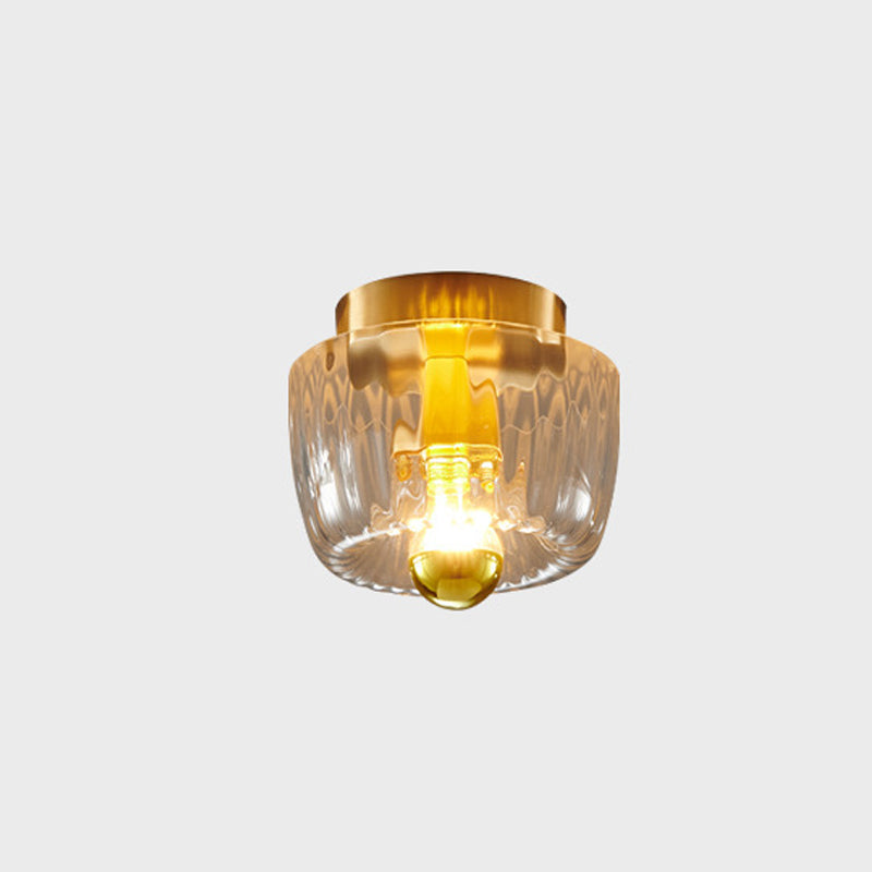 Modern Glass Sun Copper Dual-Purpose Flush Light
