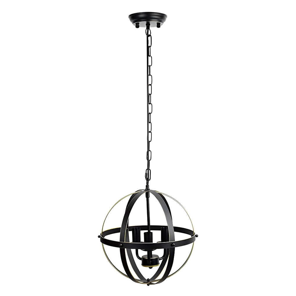 Iron Round Lantern Industrial Pendant Chandelier