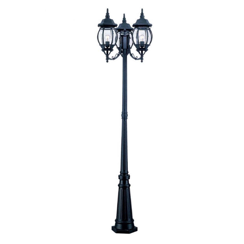Waterproof 3 Lights Black European Style Garden Lamp Post Lights-Lighom