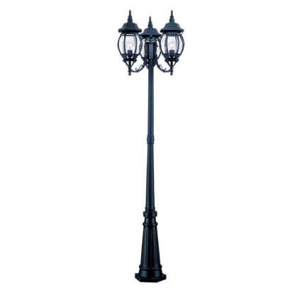 Waterproof 3 Lights Black European Style Garden Lamp Post Lights-Lighom