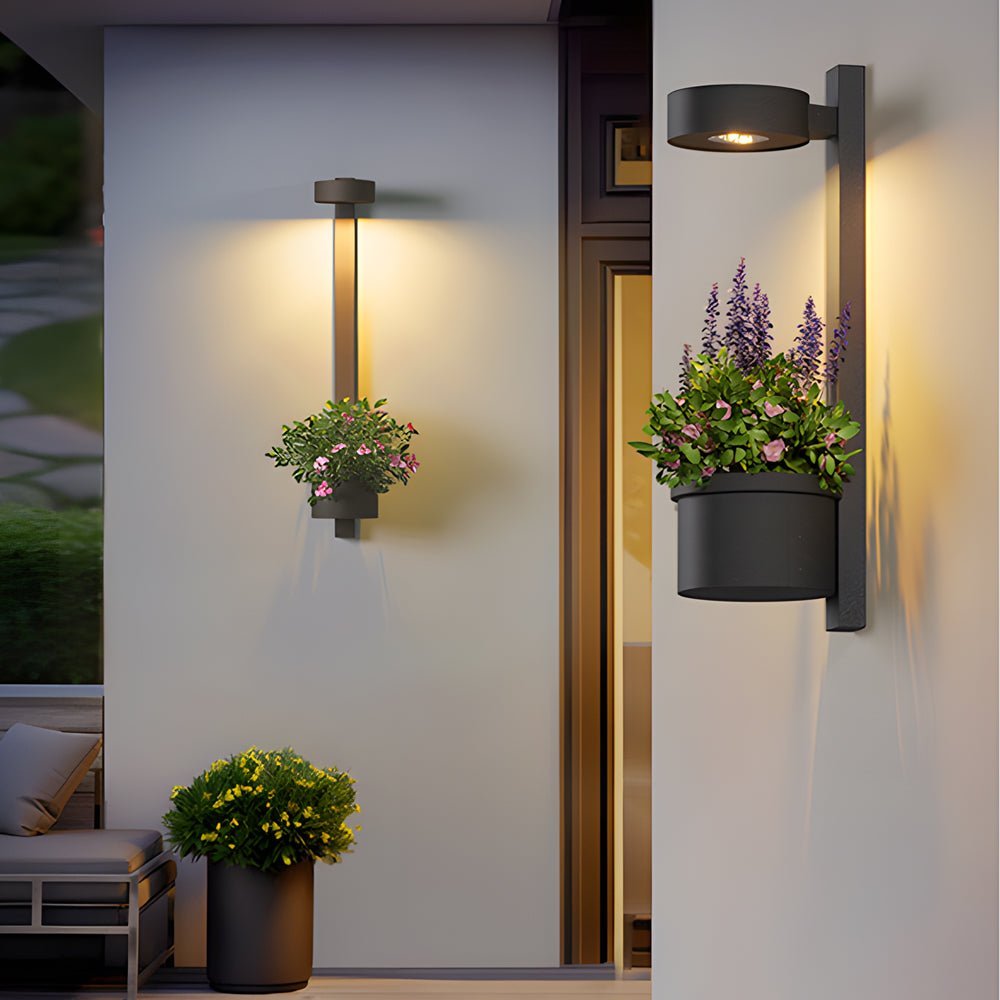 Solar Wall Mount Planter Outdoor Light