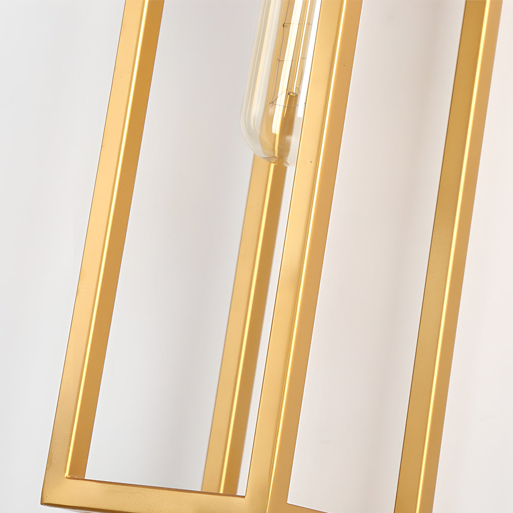 Simple Metal Frame Glass Shade American Style Wall Sconce Lighting-Lighom