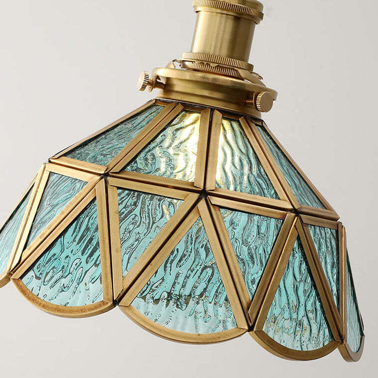 Nordic cone pattern pendant lighting in brass — Clear / 220V-240V (UK/AU)