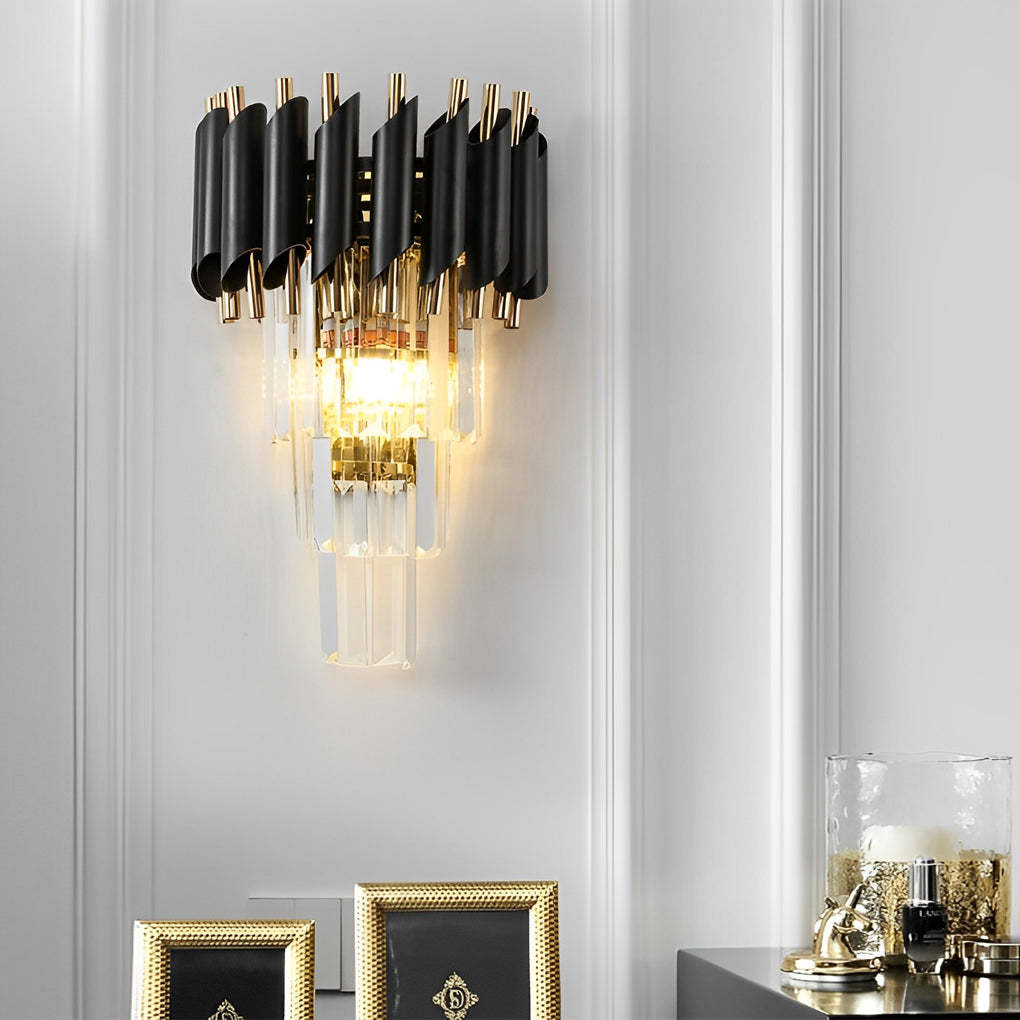 Creative Metal Crystal Glass LED Postmodern Wall Sconce Lighting-Lighom