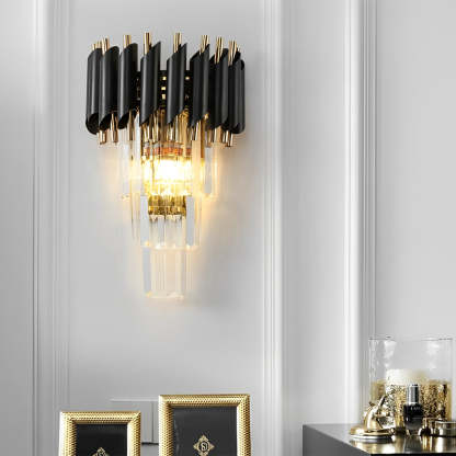Creative Metal Crystal Glass LED Postmodern Wall Sconce Lighting-Lighom
