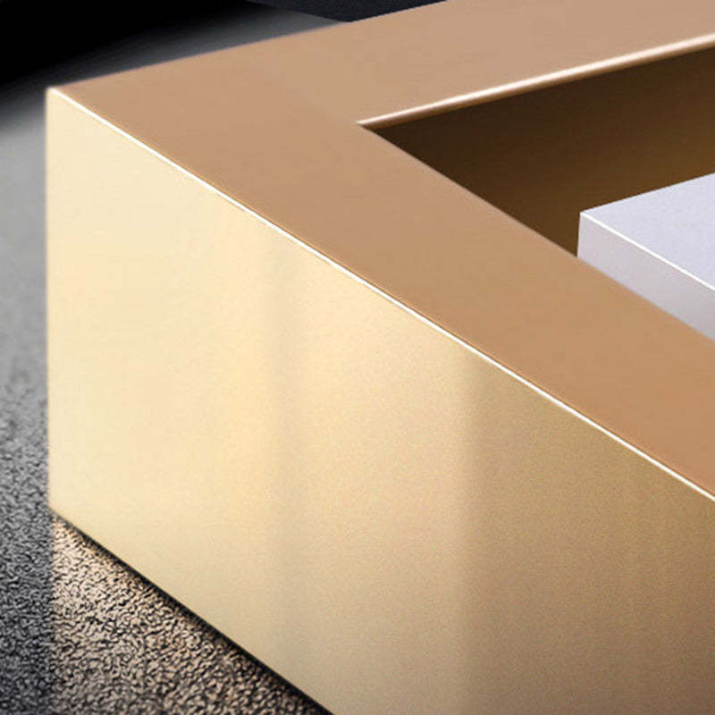 Modern Cubic Solid Wood Steel Nightstand