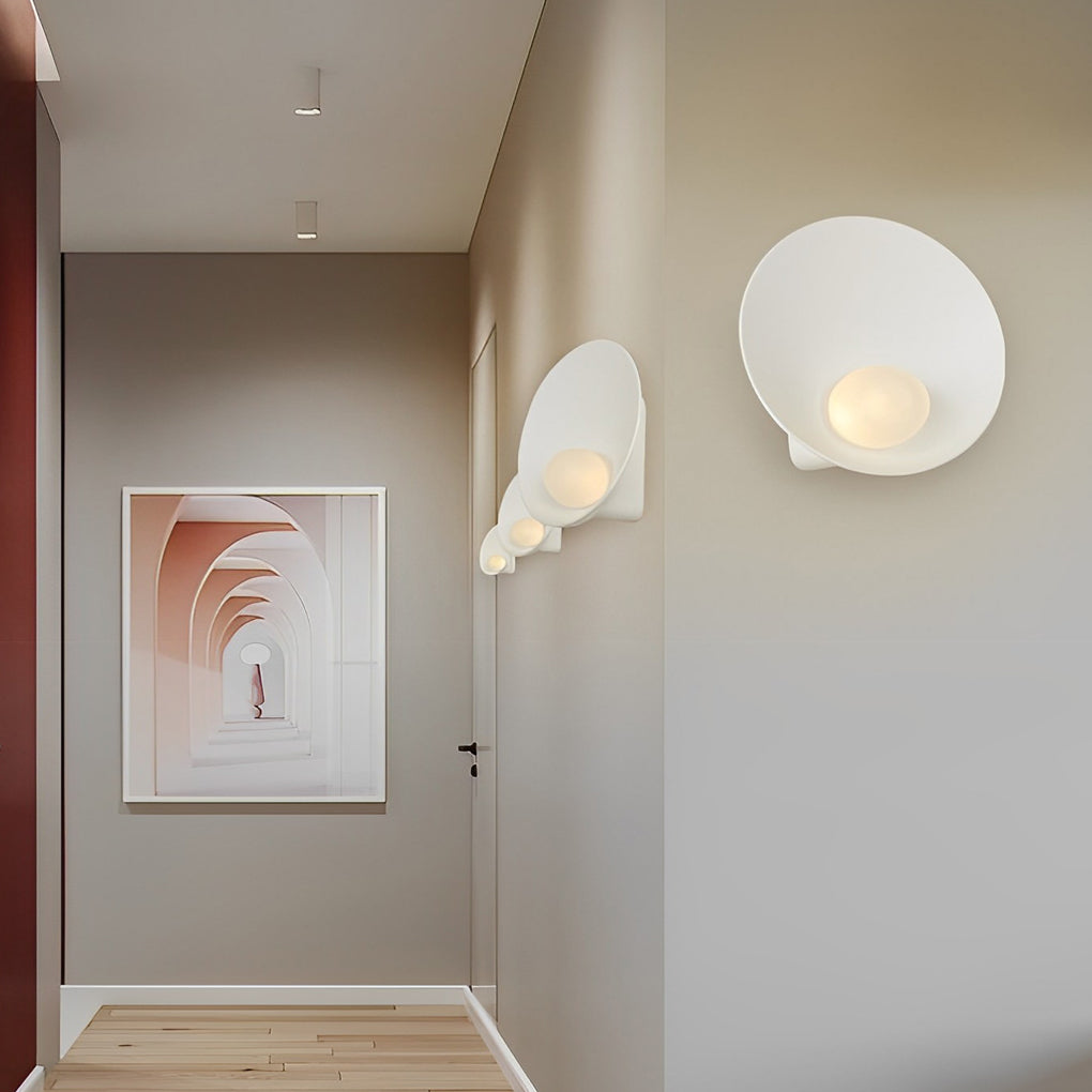 Round Creative Resin Glass White Nordic Decorative Wall Sconces Lighting-Lighom