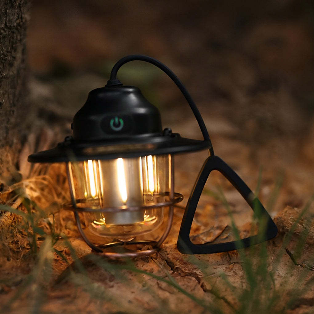Round LED Waterproof USB Rechargeable Retro Outdoor Light Camping Lamp-Lighom