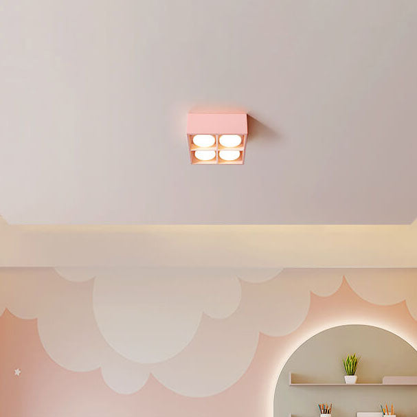 Minimalist Square Iron Spotlight LED Flush Mount Light