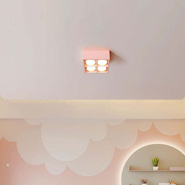 Minimalist Square Iron Spotlight LED Flush Mount Light