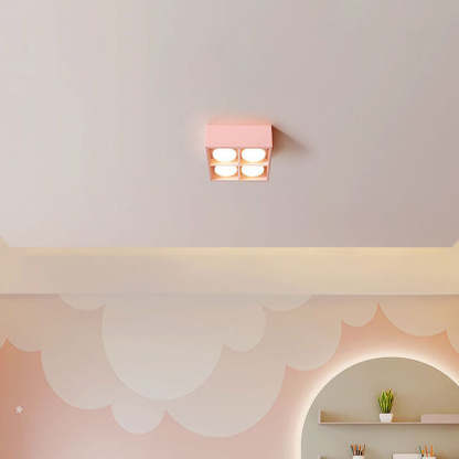 Minimalist Square Iron Spotlight LED Flush Mount Light
