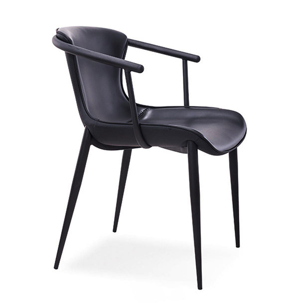 Saddle trapezoid leather metal dining chairs & benches for dining room