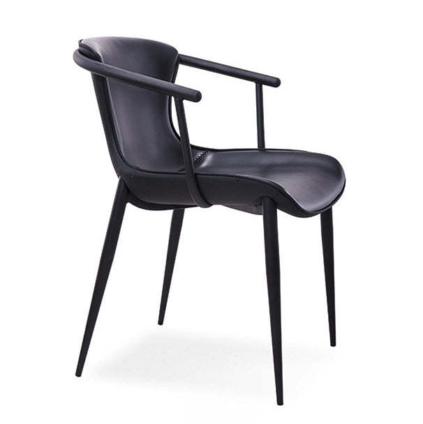 Saddle trapezoid leather metal dining chairs & benches for dining room
