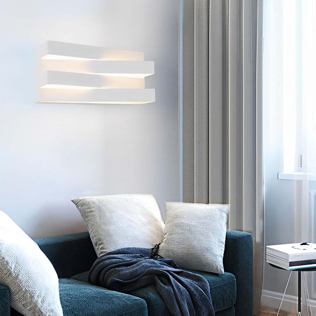 Modern geometric brown synthetic metal acrylic wall sconces, Lighom