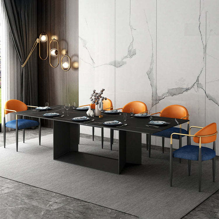 Nordic Half Round Velvet Leather Iron Dining Chair