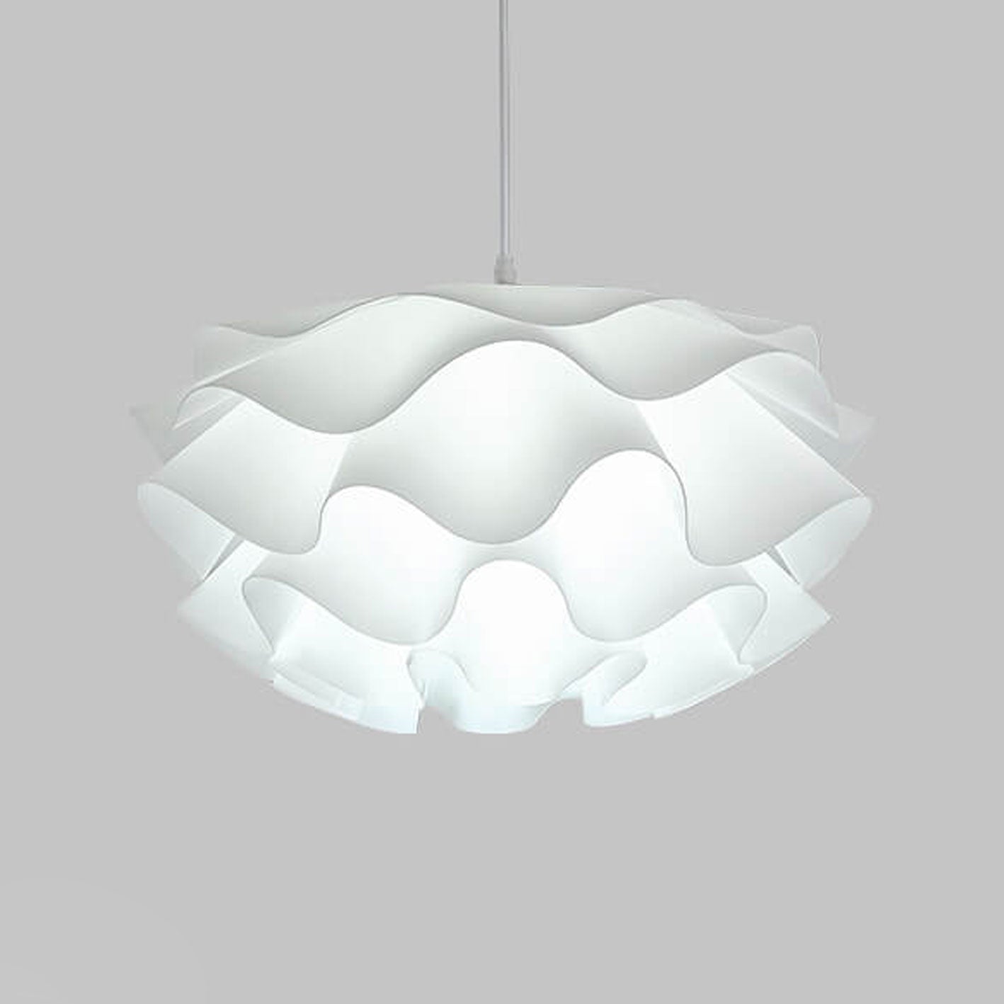 White minimalist multi-layer petal pendant lighting — Small (12"H / Warm White (3000K) / 220V-240V (UK/AU)
