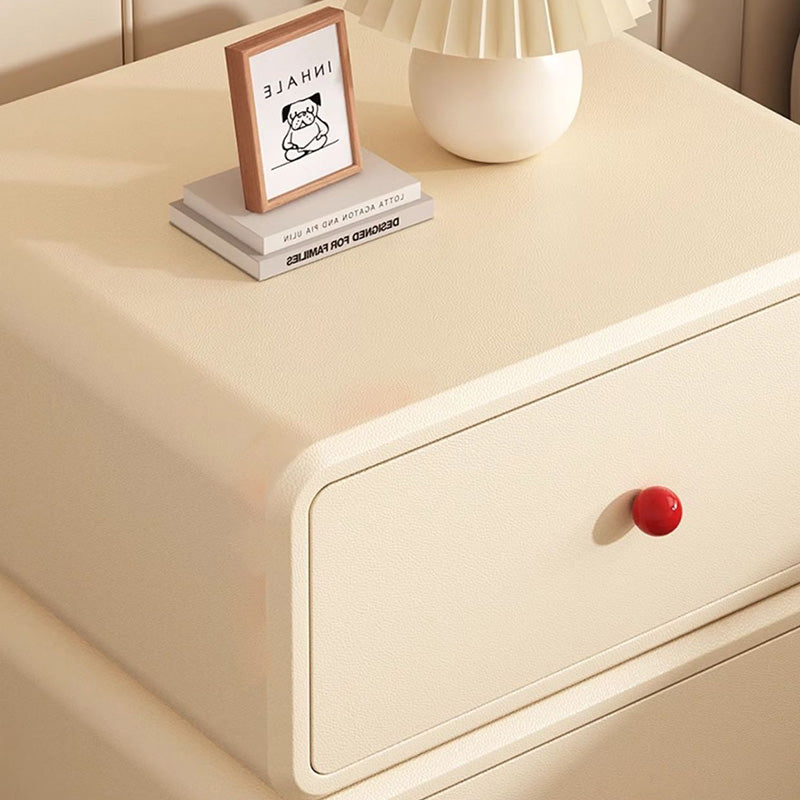 Minimalist Ceramic Cat Scratch Nightstand 2-Drawer — Khaki & Beige